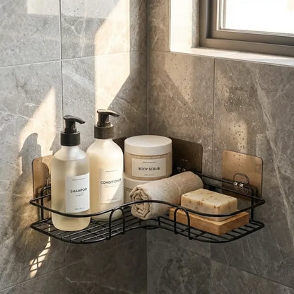Bathroom corner storage rack