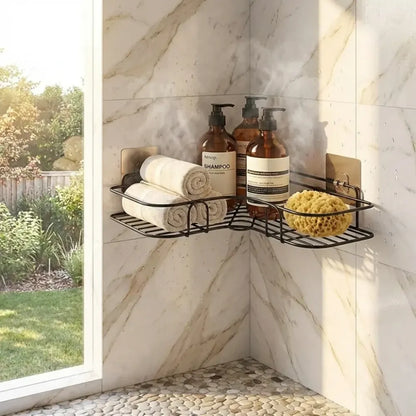 Bathroom corner storage rack