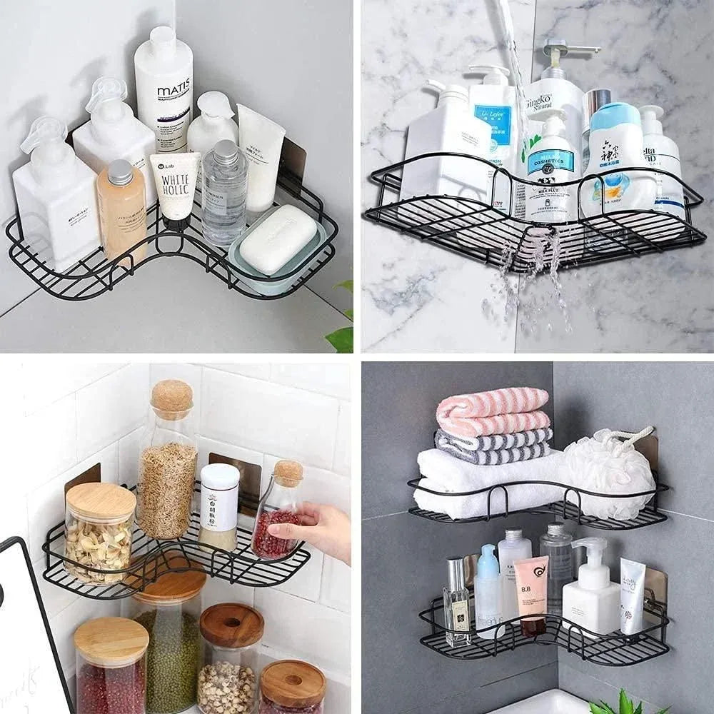 Bathroom corner storage rack