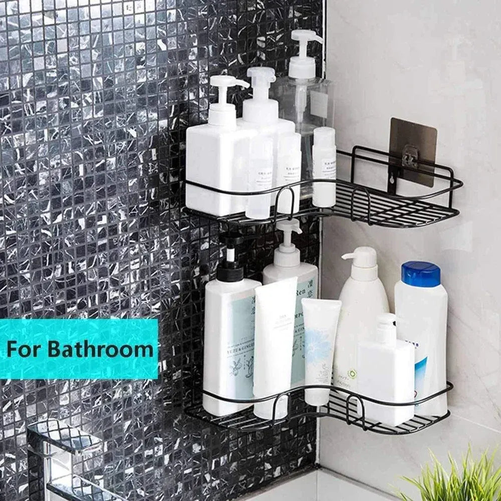 Bathroom corner storage rack