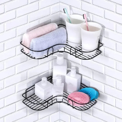 Bathroom corner storage rack