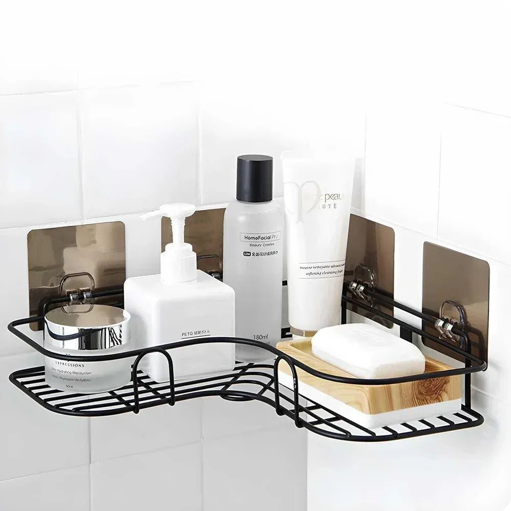 Bathroom corner storage rack