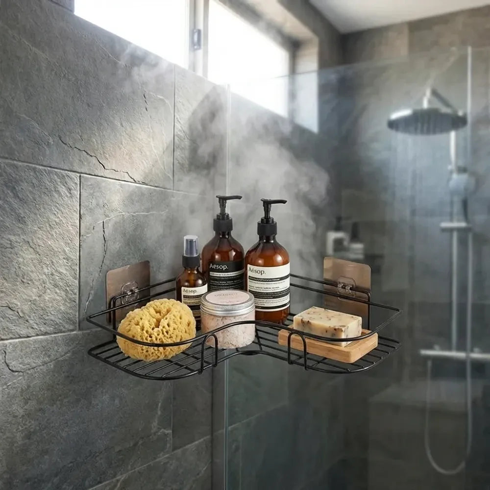Bathroom corner storage rack