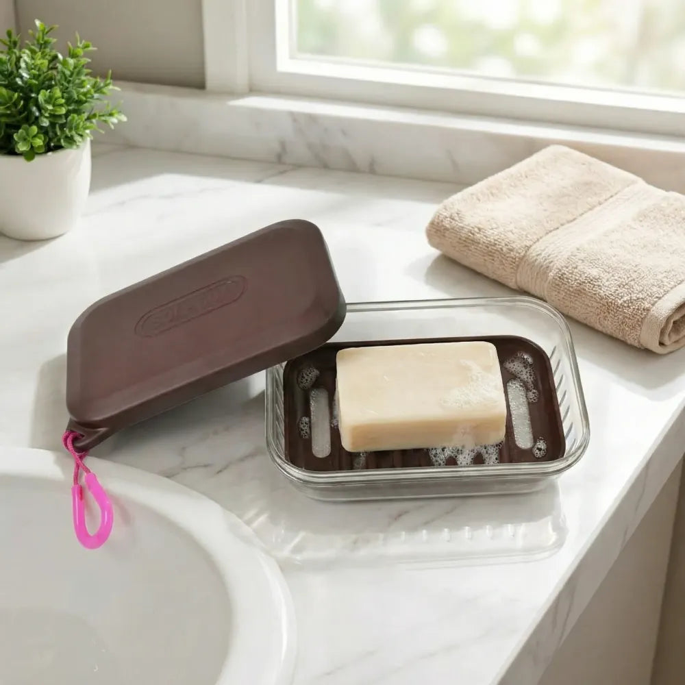 Bathroom travel plastic soap box with lid (1 pc) - home & kitchen