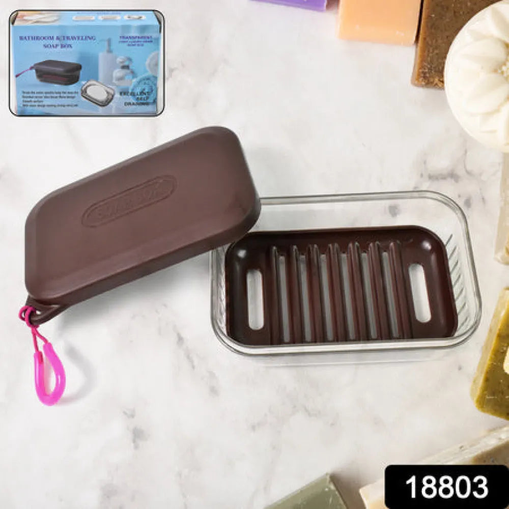 Bathroom travel plastic soap box with lid (1 pc) - home & kitchen