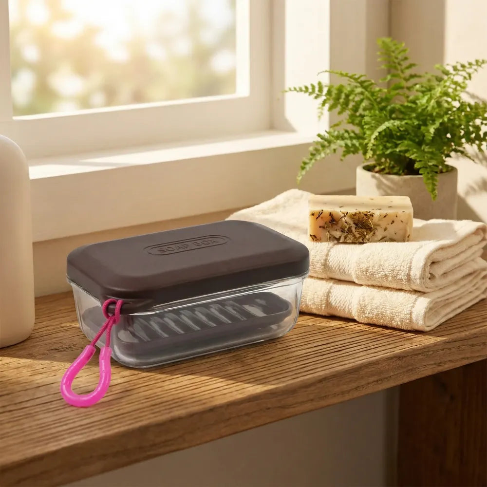 Bathroom travel plastic soap box with lid (1 pc) - home & kitchen