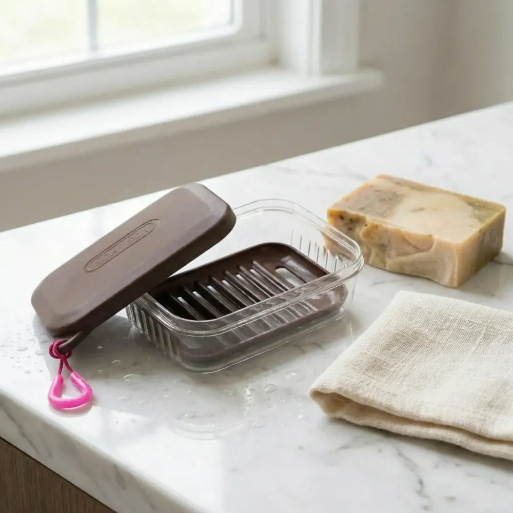 Bathroom travel plastic soap box with lid (1 pc) - home & kitchen
