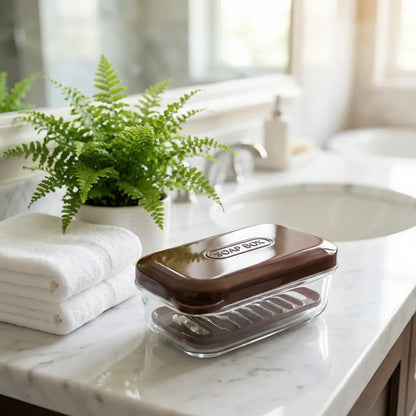 Bathroom travel plastic soap box with lid (1 pc) - home & kitchen