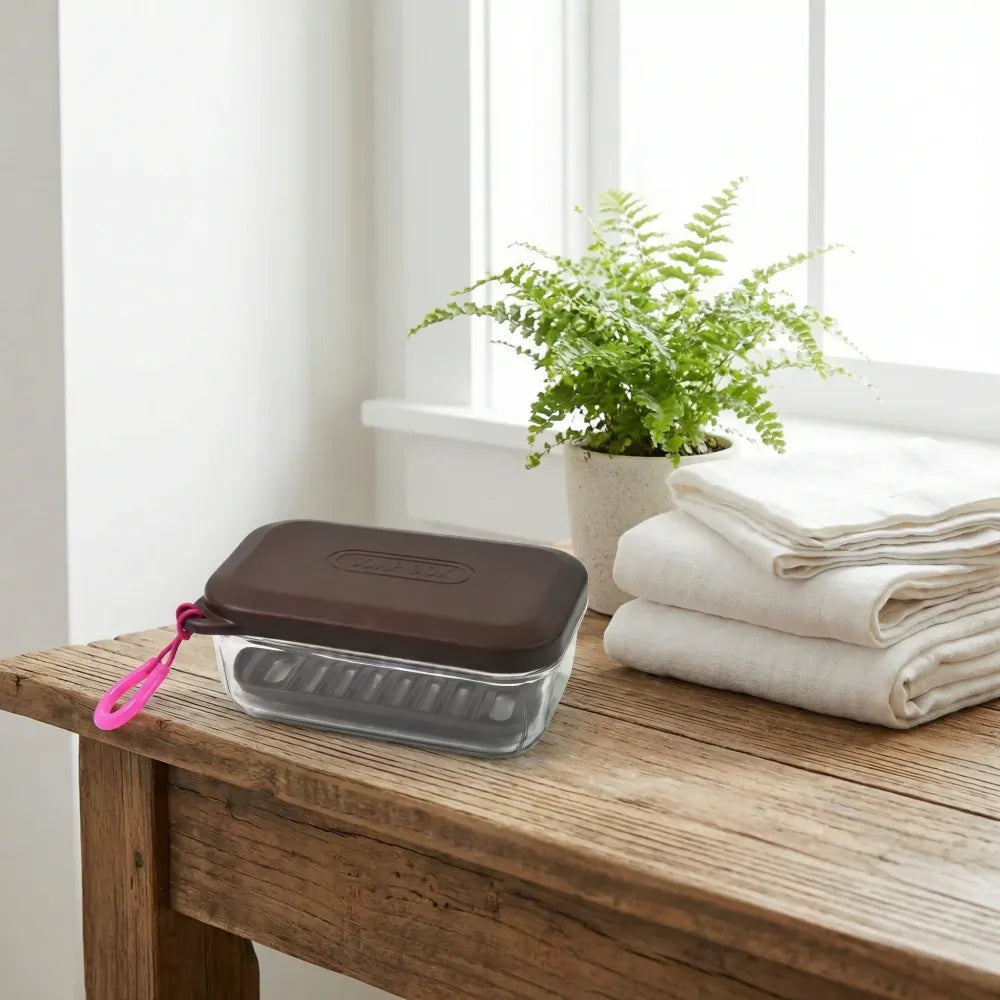 Bathroom travel plastic soap box with lid (1 pc) - home & kitchen