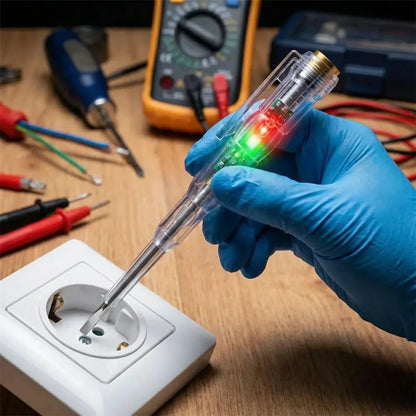Battery powered electrical tester pen
