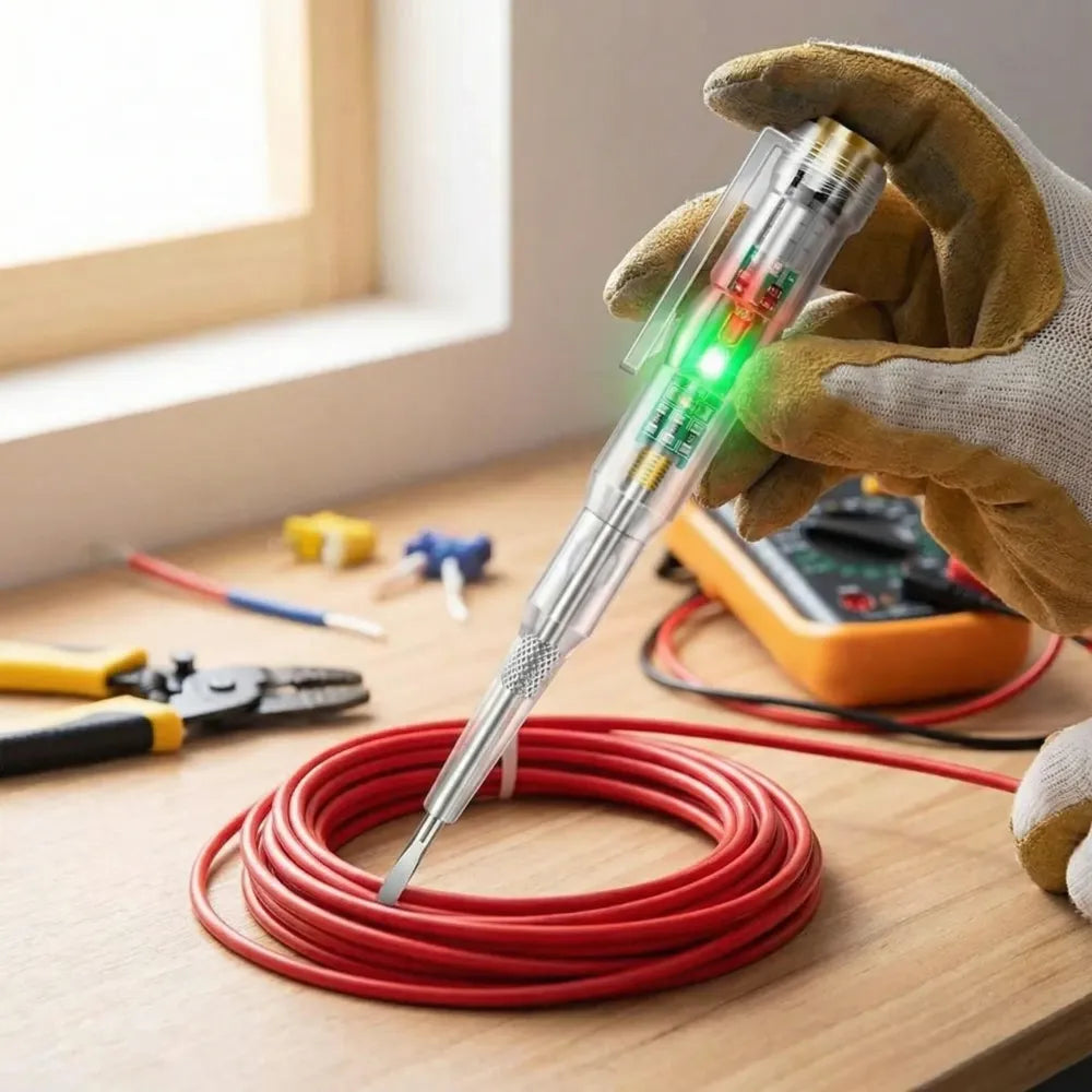 Battery powered electrical tester pen