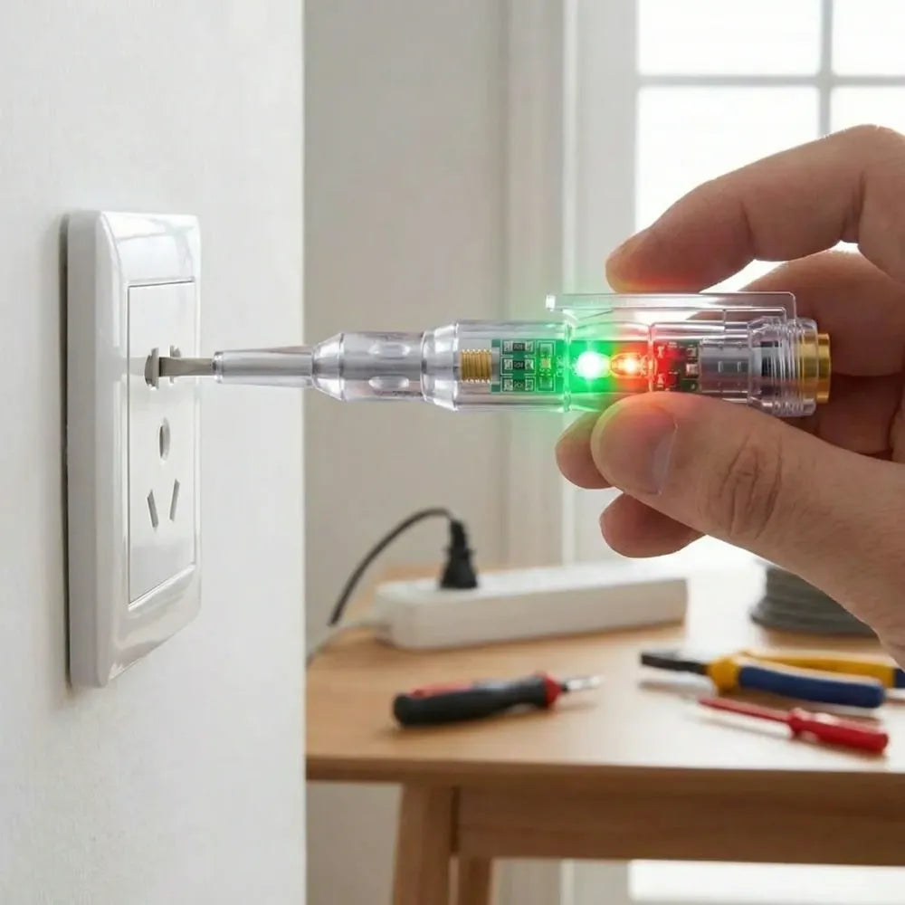 Battery powered electrical tester pen