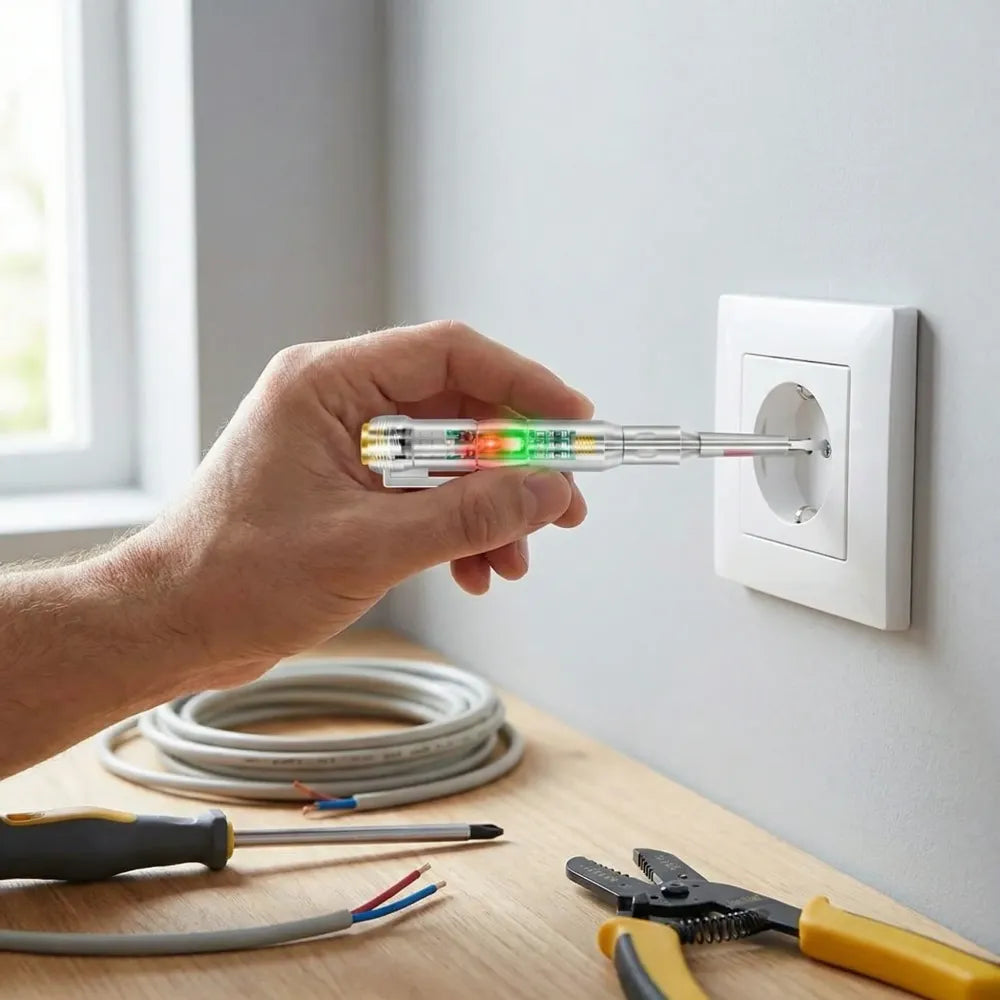 Battery powered electrical tester pen