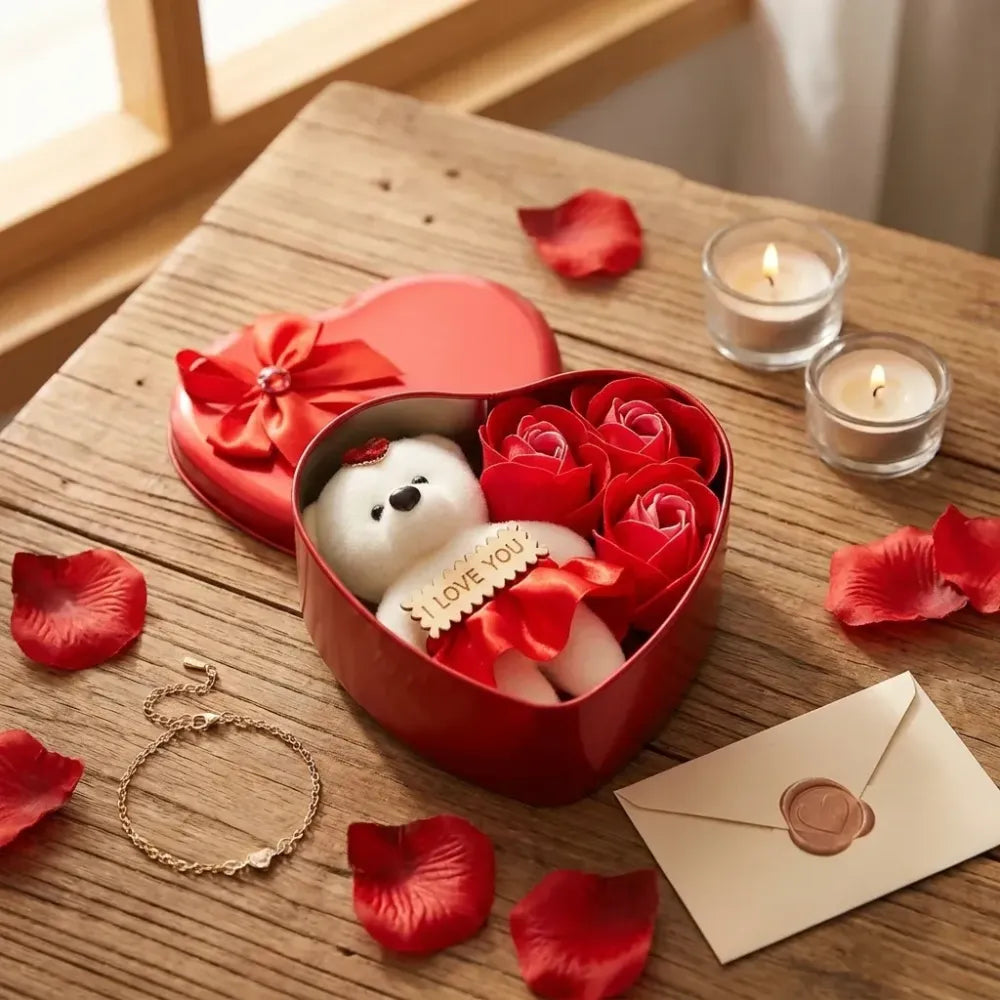 Bear rose gift box