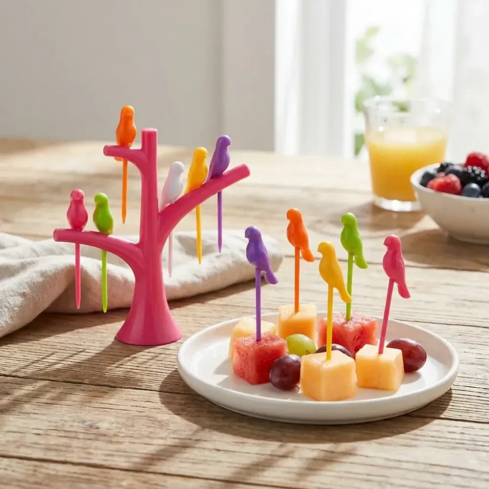 Bird-themed snack forks - home & kitchen