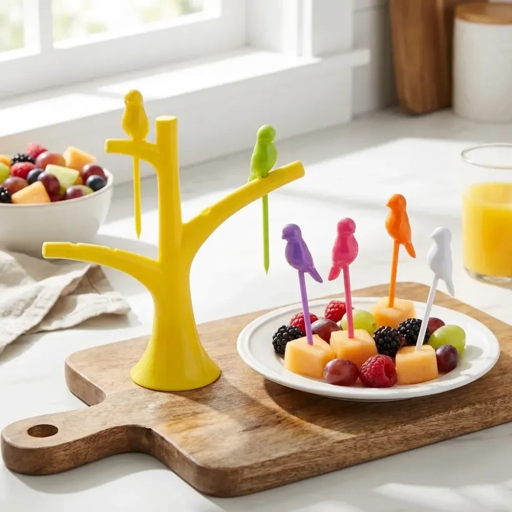 Bird-themed snack forks - home & kitchen