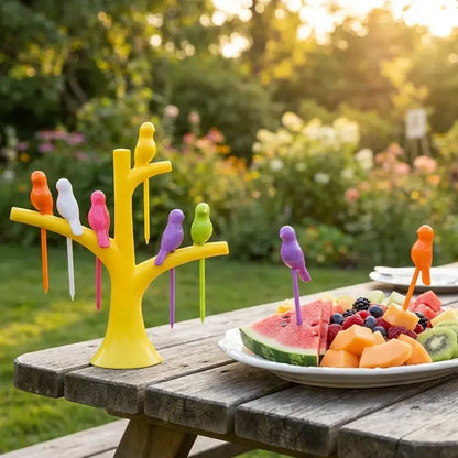 Bird-themed snack forks - home & kitchen
