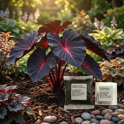 Black hosta seeds with pot mix