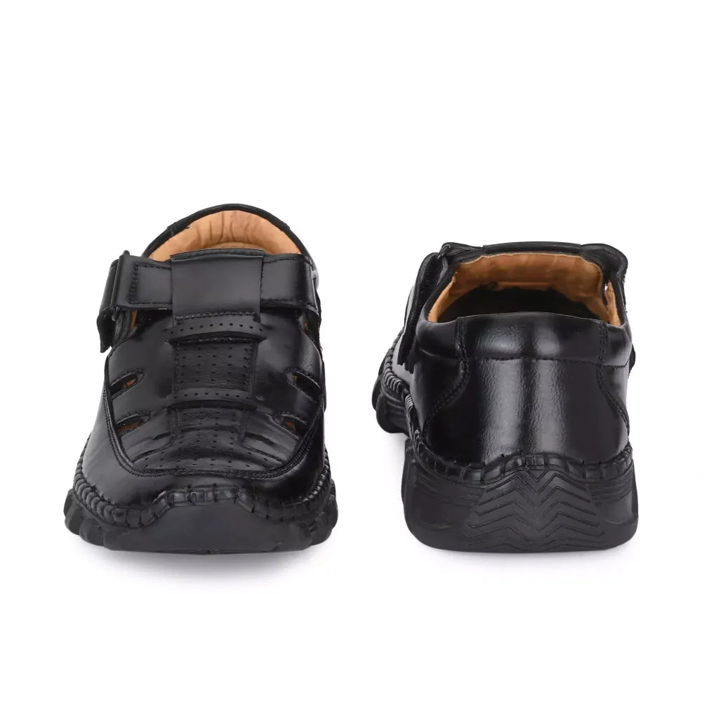Black roman sandals for men - footwear