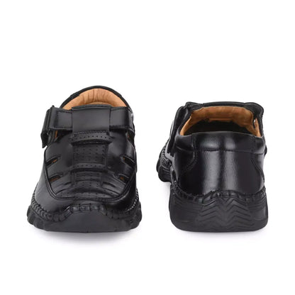 Black roman sandals for men - footwear
