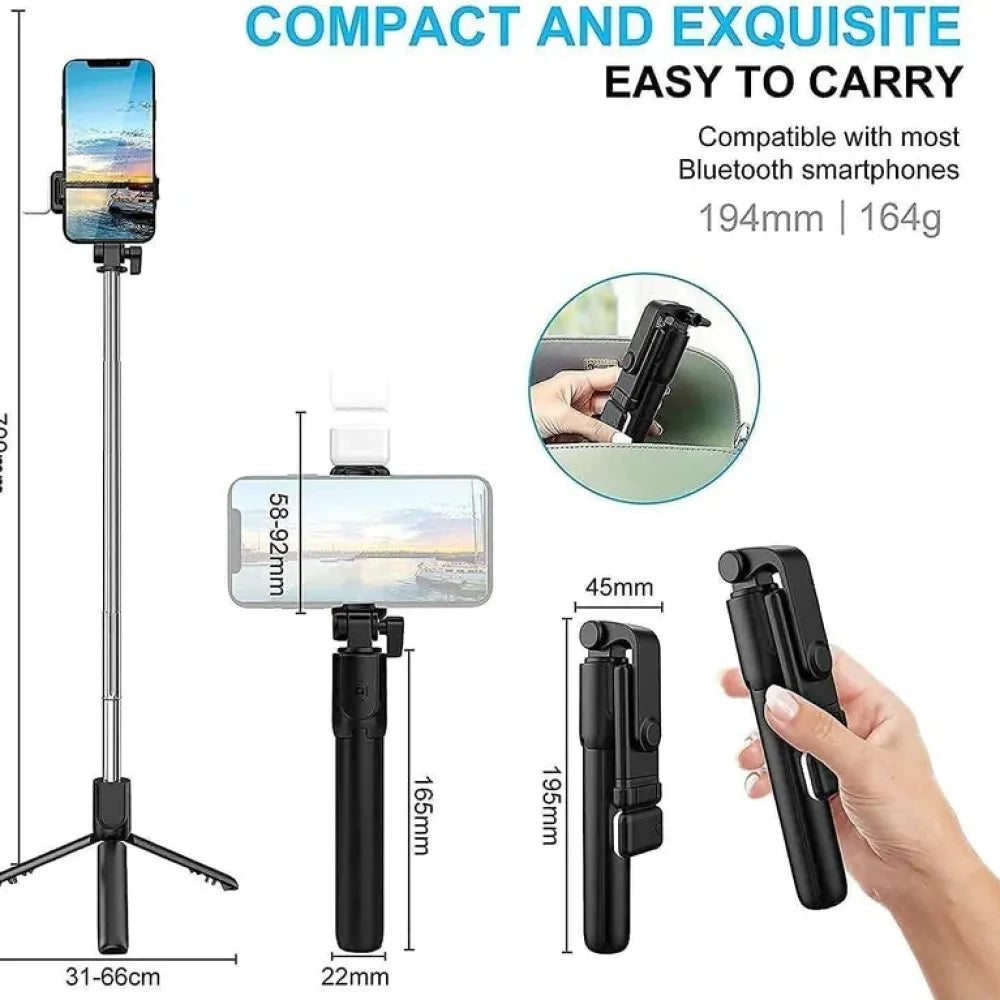Bluetooth selfie stick tripod