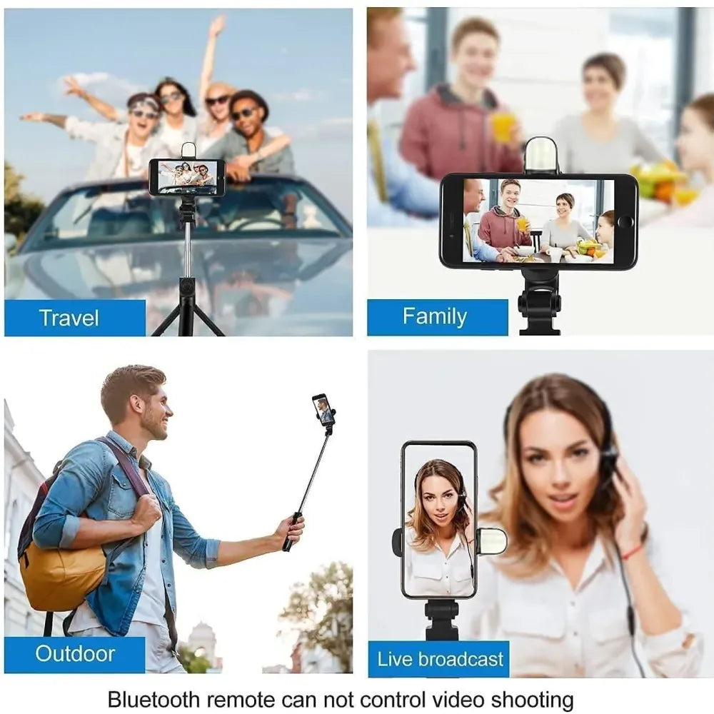 Bluetooth selfie stick tripod
