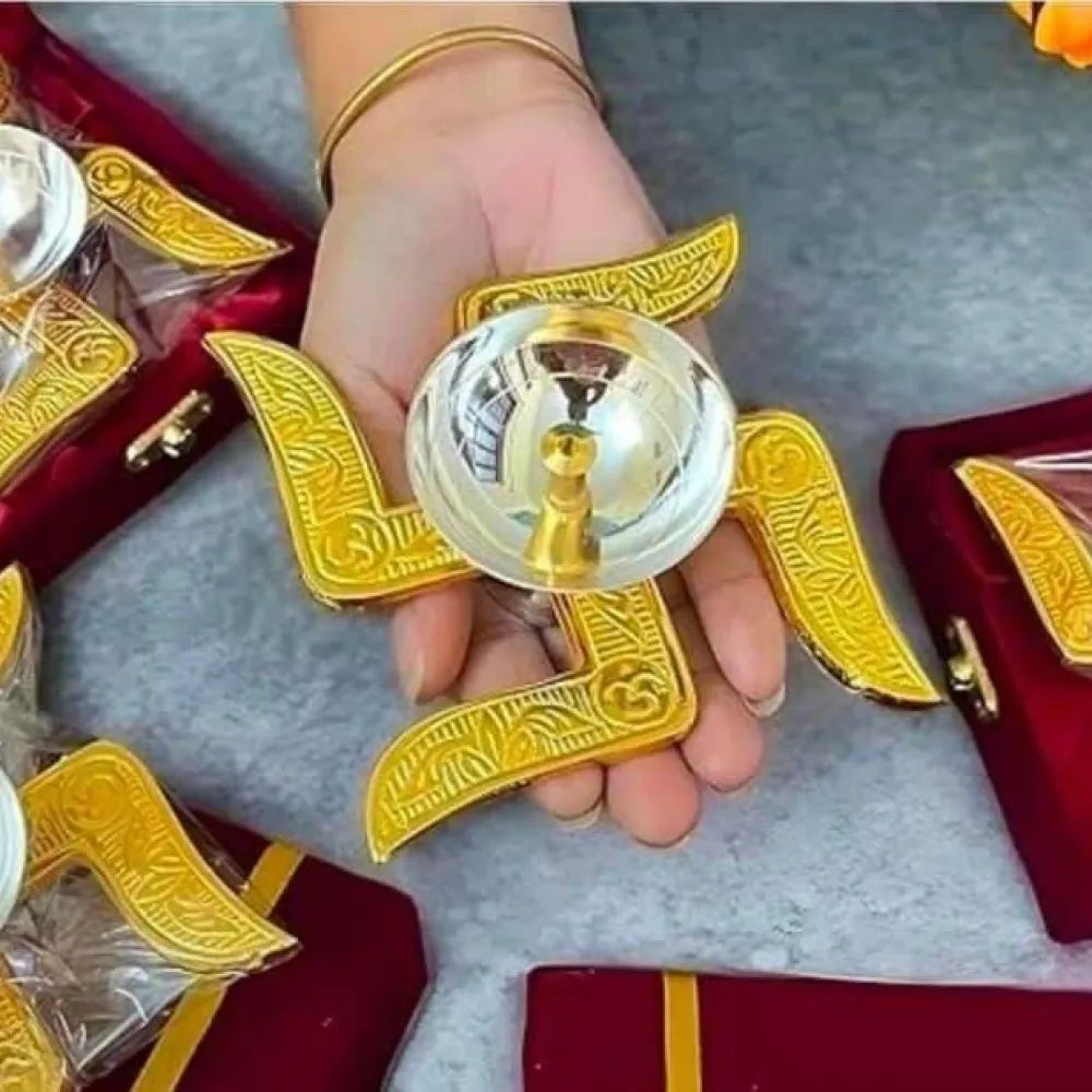 Brass swastik diya