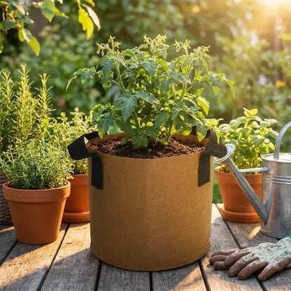 Breathable fabric grow bag - potential heroes