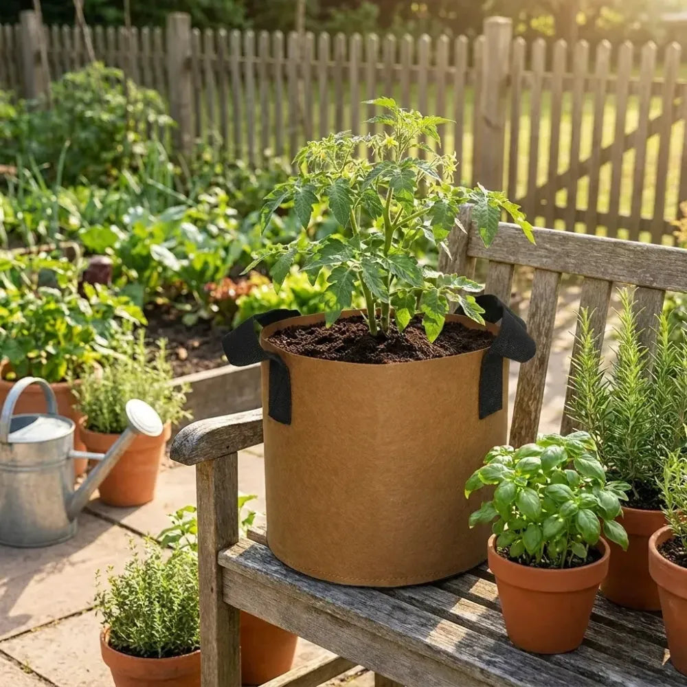 Breathable fabric grow bag - potential heroes