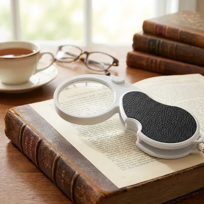 Bright led folding magnifier - office