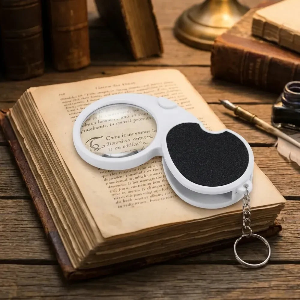 Bright led folding magnifier - office