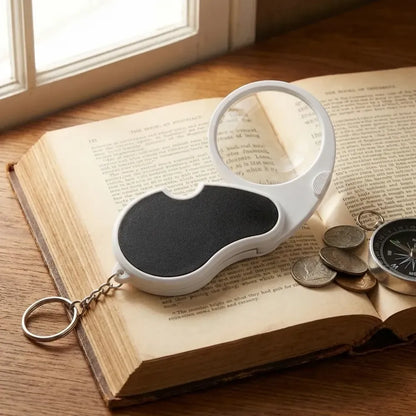 Bright led folding magnifier - office