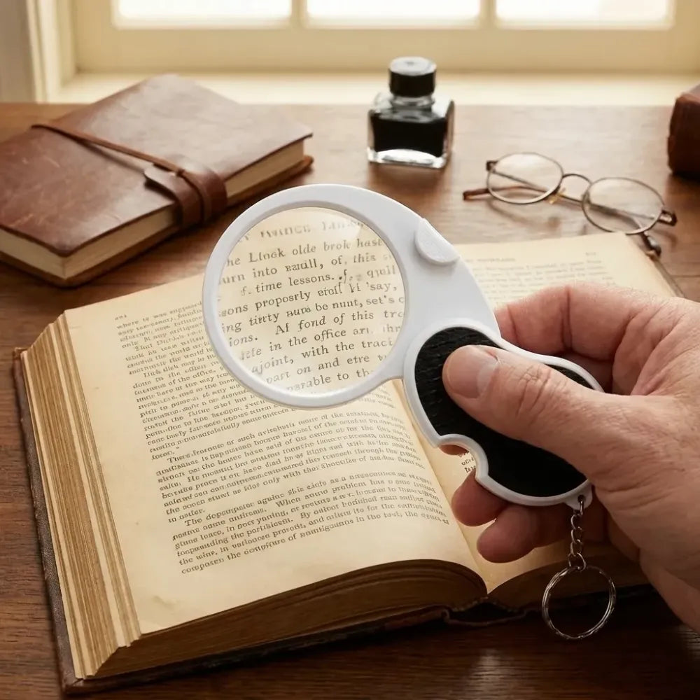 Bright led folding magnifier - office