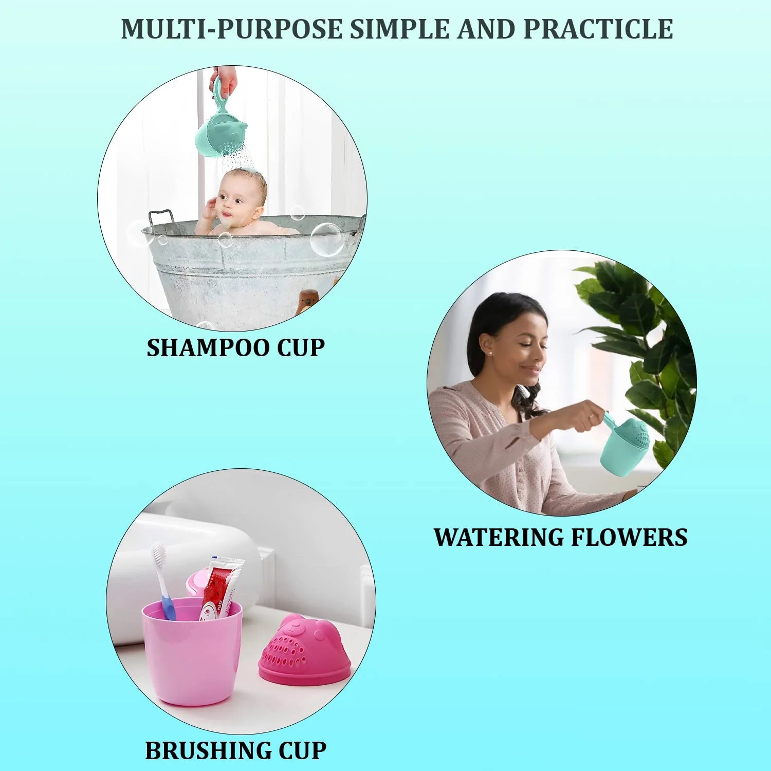 Baby hair rinse cup