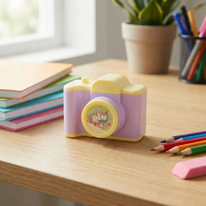 Camera-shaped pencil sharpener - office