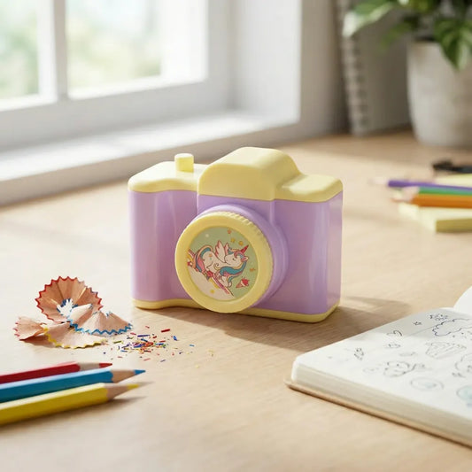 Camera-shaped pencil sharpener - office