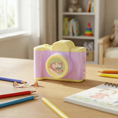 Camera-shaped pencil sharpener - office