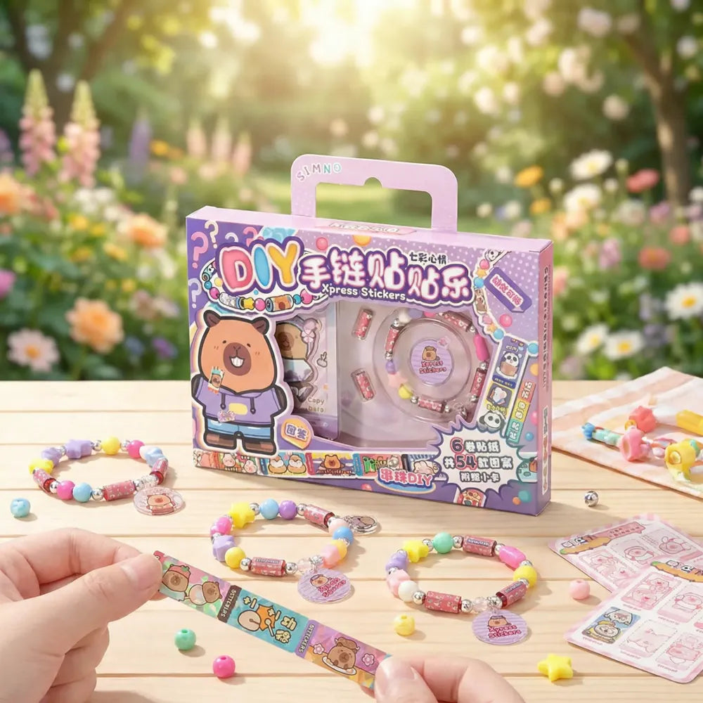 Capybara sticker & bracelet diy kit