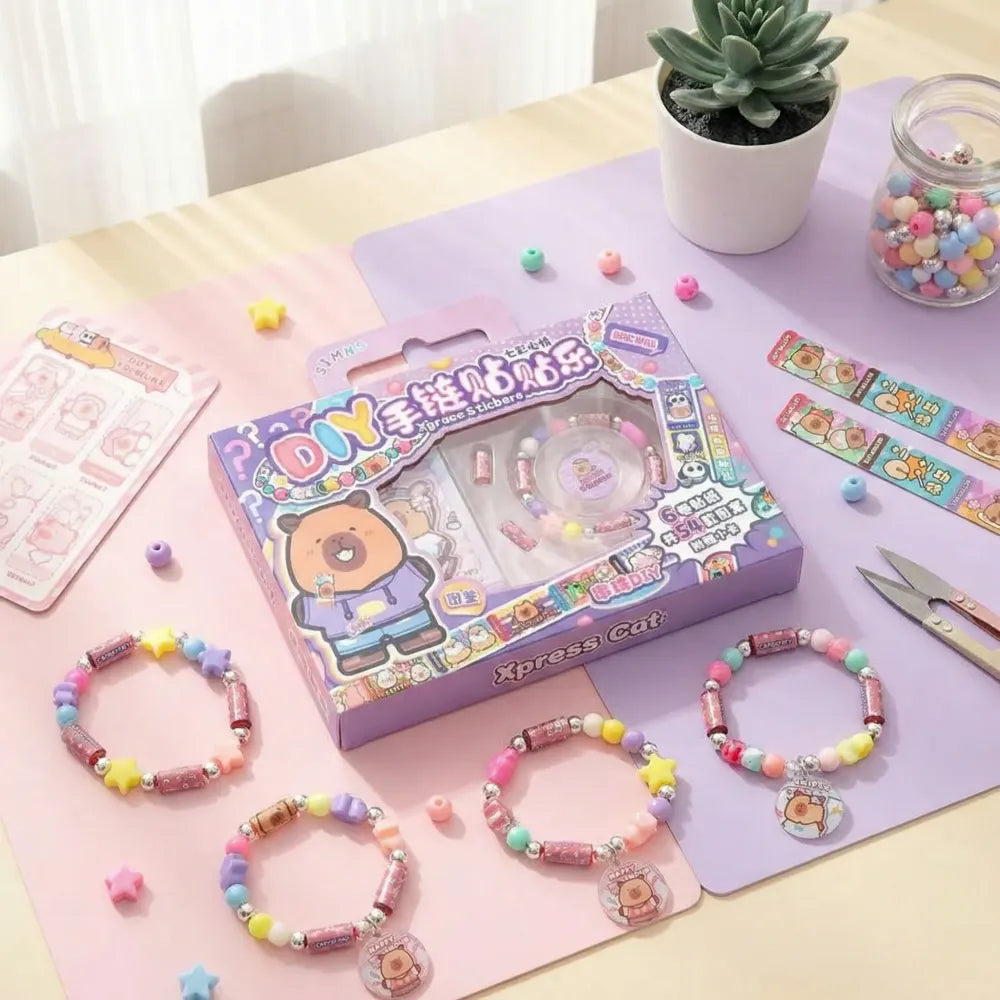 Capybara sticker & bracelet diy kit