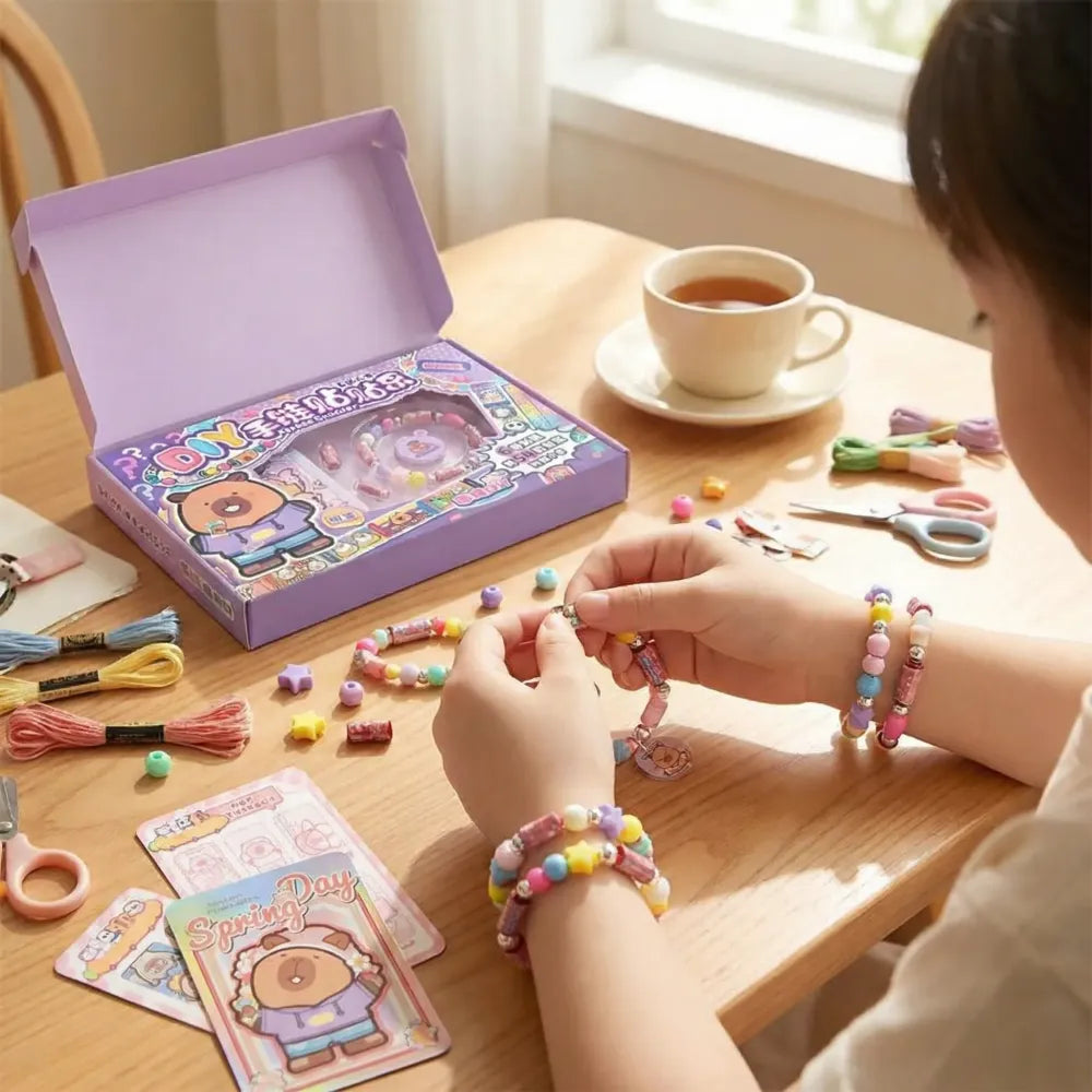 Capybara sticker & bracelet diy kit