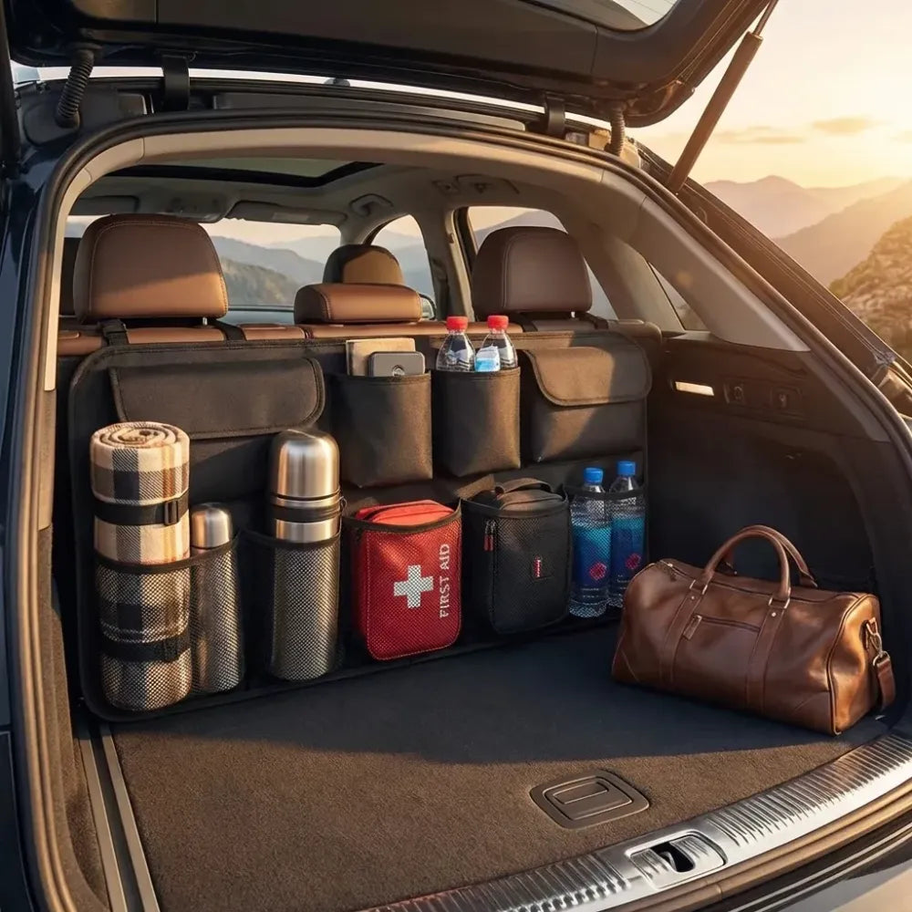 Car backseat trunk organizer