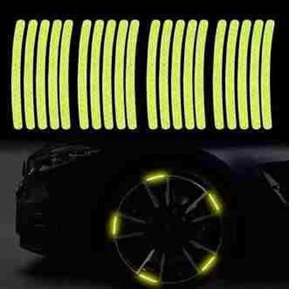 Reflective wheel rim stickers.