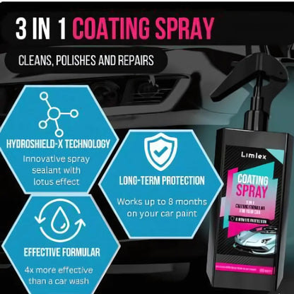 Car coating spray & foam cleaner combo