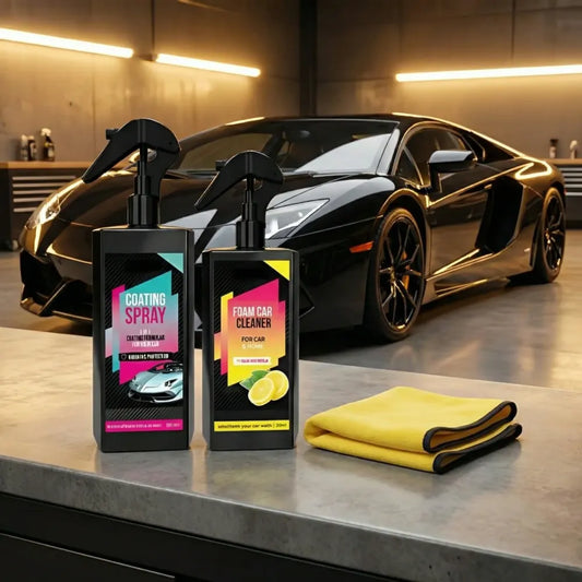 Car coating spray & foam cleaner combo