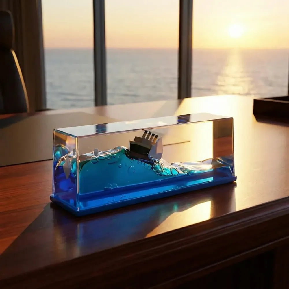 Car dashboard sailing ship showpiece