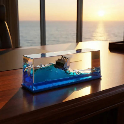 Car dashboard sailing ship showpiece