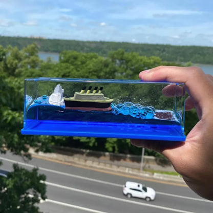 Car dashboard sailing ship showpiece