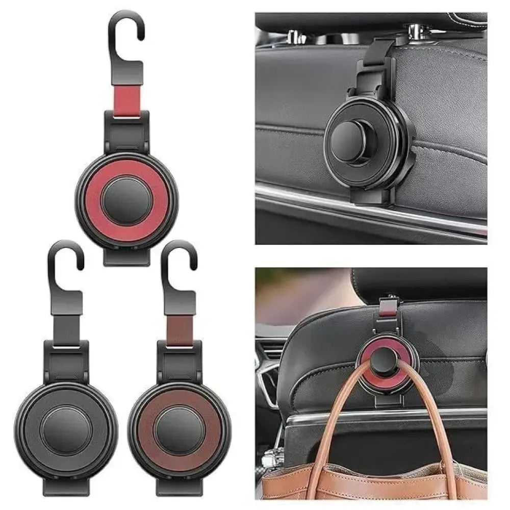 Car headrest hook organizer