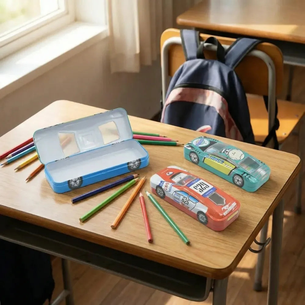 Car-shaped metal pencil box - office