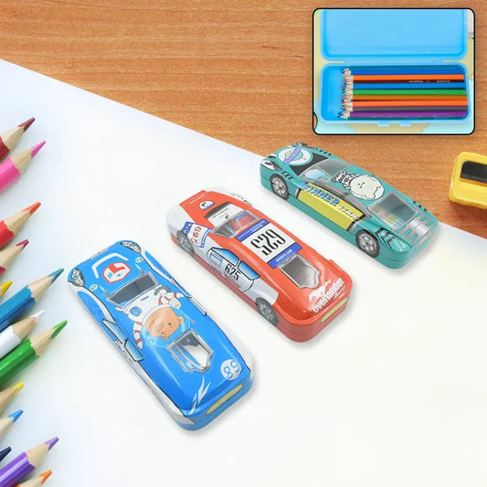 Car-shaped metal pencil box - office